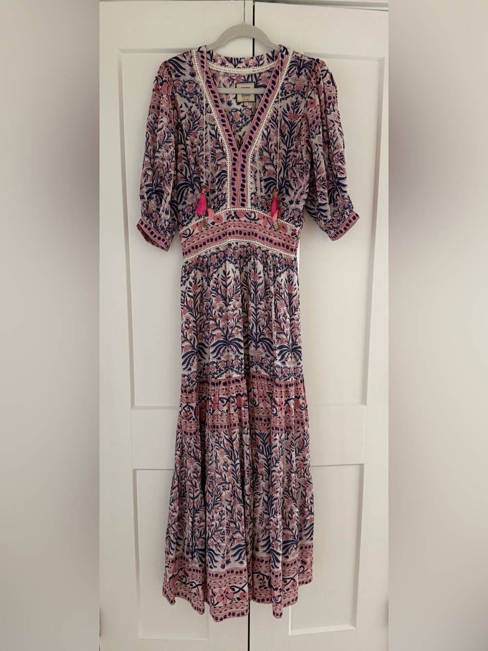 Bell by Alicia Bell Hand Block Print Maxi Dress Size Medium